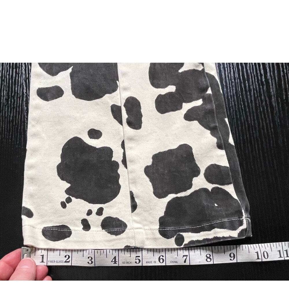 En Saison Anthropologie Cow Print High Waisted Flare Jeans - Picture 7 of 10